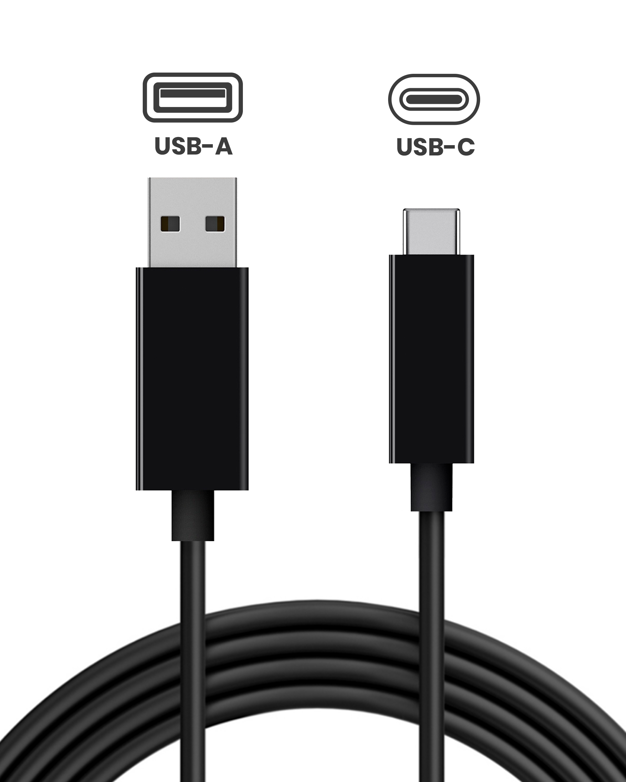 Cabo USB-A para USB-C 1.5m 15W Carregamento e Dados - Comandos PS5, Xbox, Switch e Portáteis