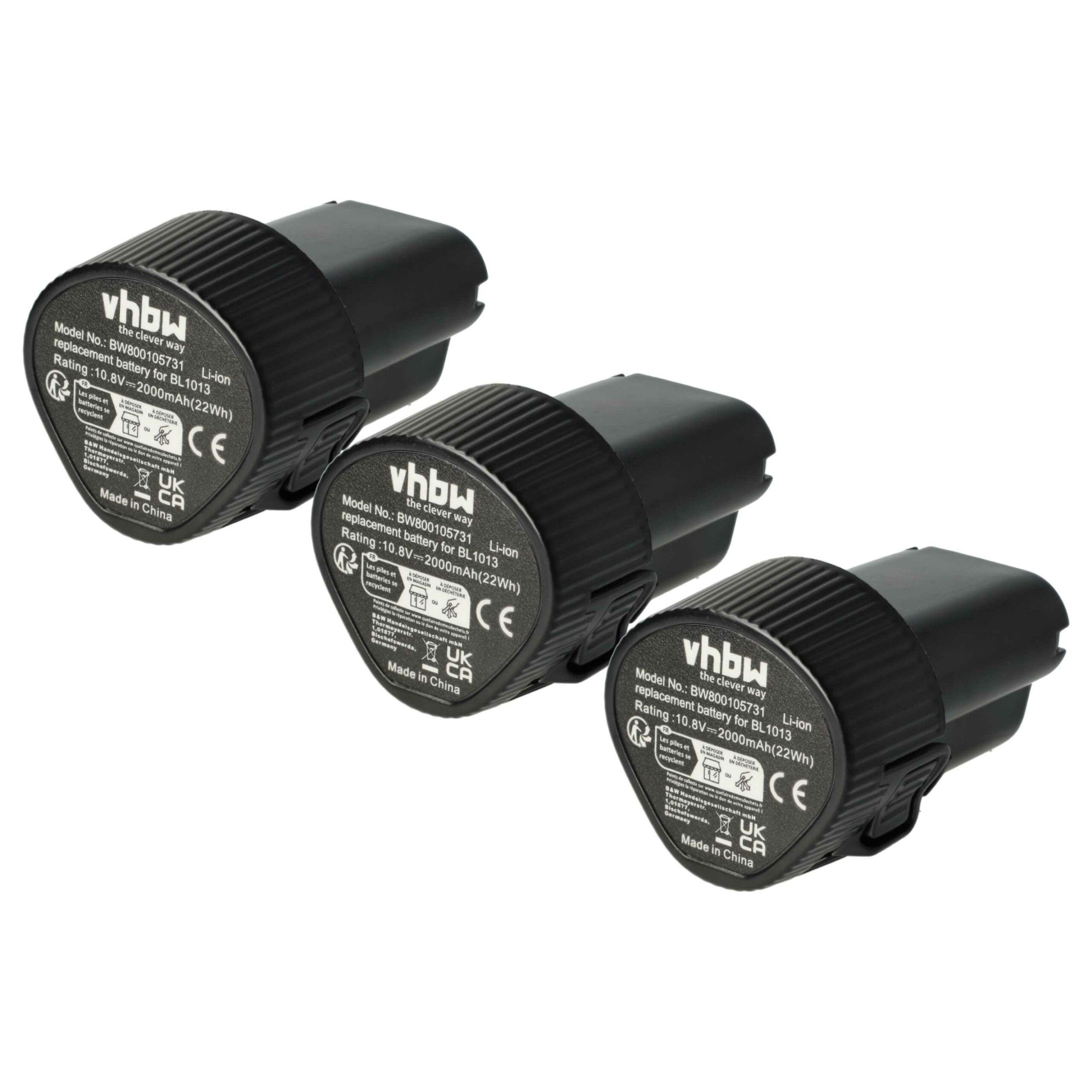 3x Baterias vhbw para Ferramentas Makita (2000 mAh, 10.8 V, Li-Ion) - Image 2