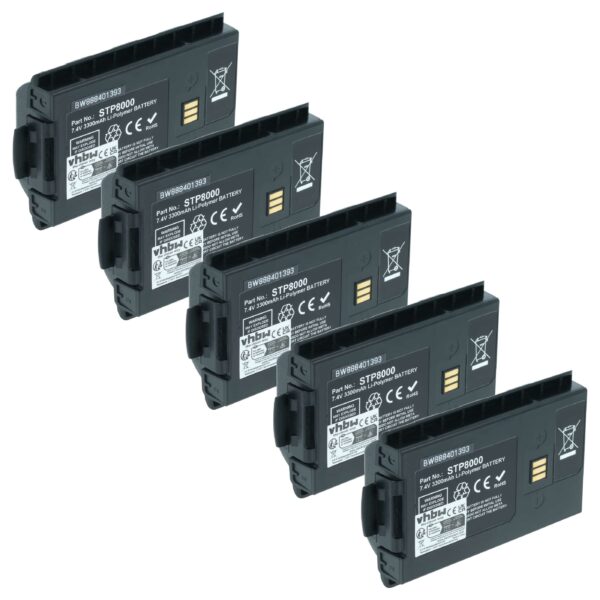 Conjunto de 5 Baterias vhbw para Rádio Sepura / TETRA (3300 mAh, 7.4 V, Li-Ion)