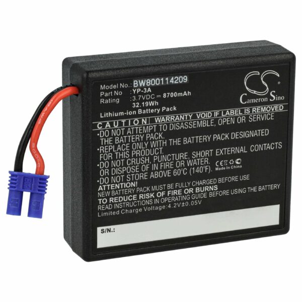 Bateria vhbw para comando de drone Yuneec ST16F, ST16 8700mAh, 3.7V