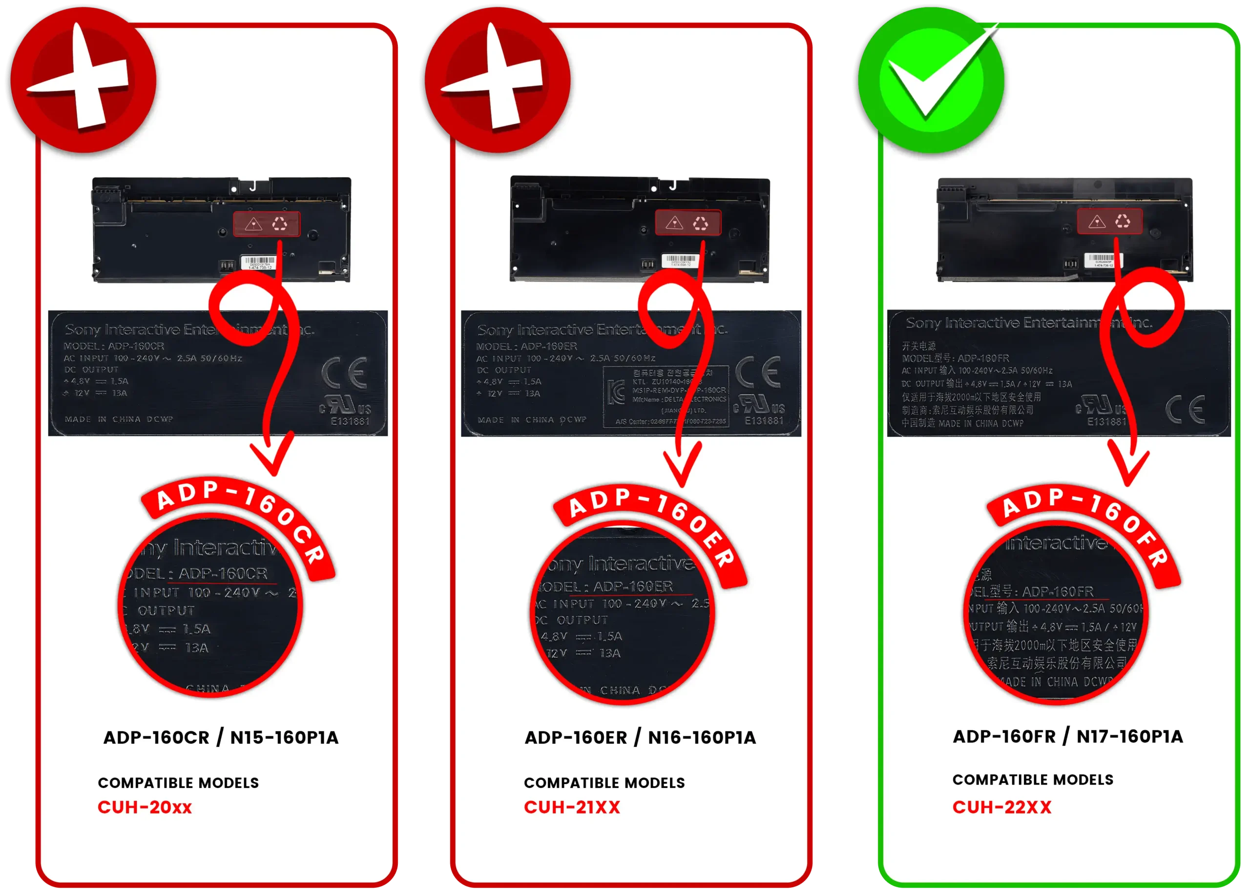 Fonte de Alimentação para PS4 Slim CUH-22XX — ADP-160FR / N17-160P1A - Image 3