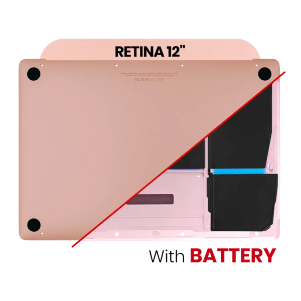 Bottom Case com Bateria (A1705) para MacBook 12" A1534 (2016‑2017) Rose Gold – Substituição Premium