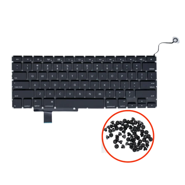 Keyboard + Backlight + Screw (US) para Portátil MacBook Pro 17" A1297 (2009‑2011) – Substituição de Alta Qualidade
