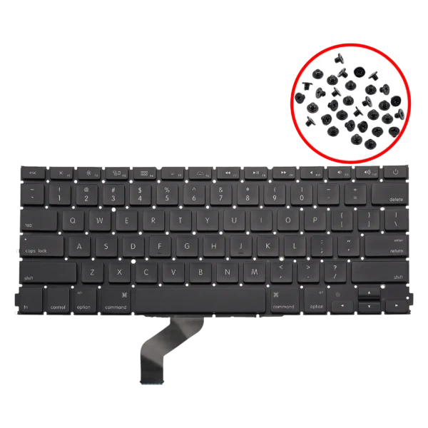 Teclado Retroiluminado + Kit de Parafusos para MacBook Pro 13" Retina A1425 (Late 2012/Early 2013) US English – Substituição Premium