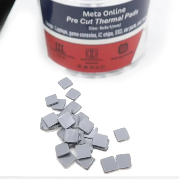 Pack 100 Thermal Pads Pré-Cortados PolarTronix 6x6x1mm para MOSFET, Coils e Portáteis