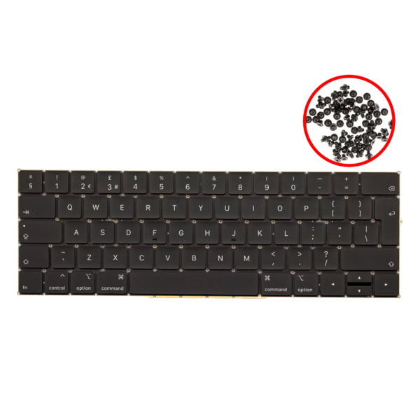 Teclado com Retroiluminação e Parafusos para Portátil Apple MacBook Pro 13" / 15" A1989 / A1990 (2018-2019) - UK English
