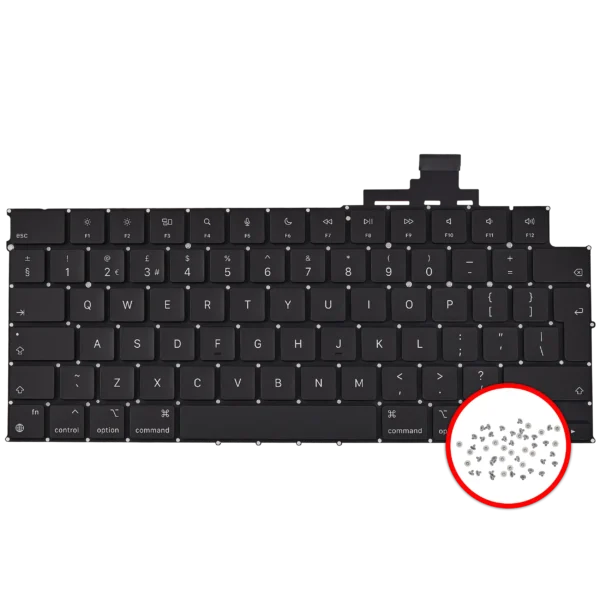 Teclado Retroiluminado com Parafusos para Portátil Apple MacBook Air 15" A3114 (Mid 2024) Layout UK