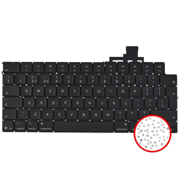 Teclado para Portátil Apple MacBook Air 15" (A3241 / Early 2025) com Retroiluminação e Parafusos - Layout UK English