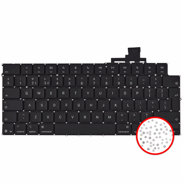Teclado com Retroiluminação para Portátil MacBook Air 13" A3240 (Early 2025) Layout UK English