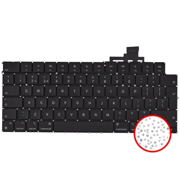 Teclado Retroiluminado com Parafusos para Portátil Apple MacBook Air 13" (A3113 / Mid 2024) – Layout UK
