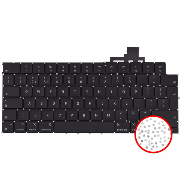 Teclado com Retroiluminação e Parafusos para Portátil MacBook Air 13" A2681 (Mid 2022) – UK English