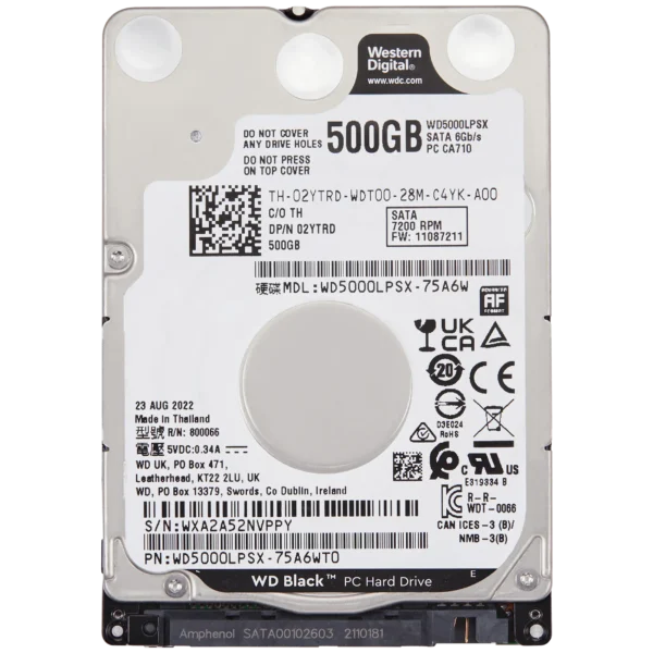 Disco Rígido Interno WD5000LPVX 2.5" 500GB SATA 6Gb/s para Portátil / PC / Xbox One S / Xbox One X