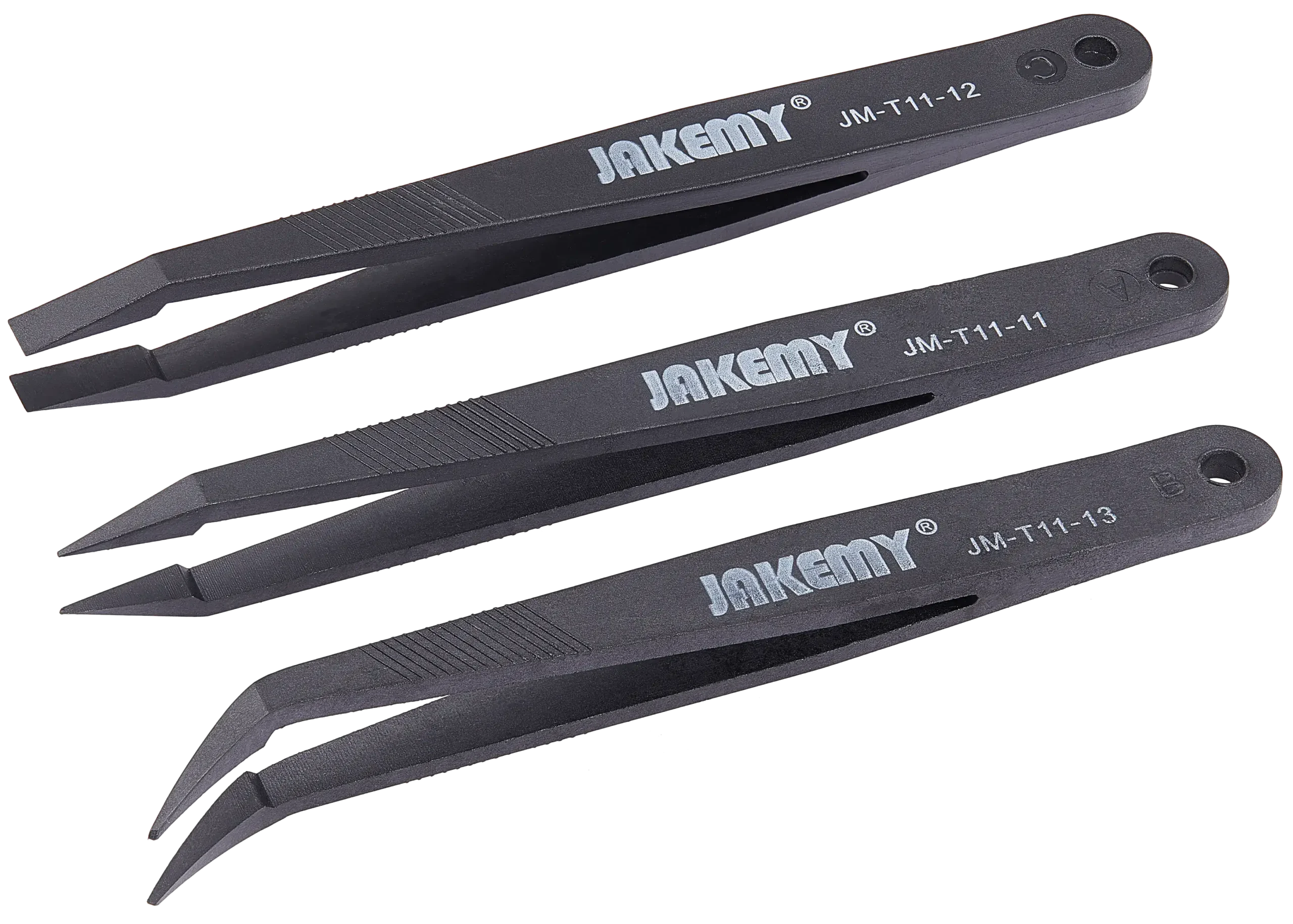 Conjunto de 3 Pinças Antiestáticas Resistentes ao Calor Jakemy JM-T11 - Image 3
