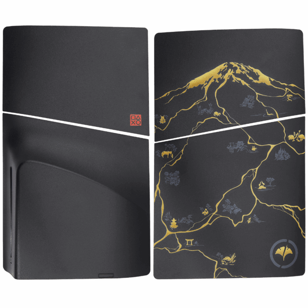 Conjunto de Faceplates Superior e Inferior para PS5 Pro Disc Edition Ghost of Yōtei — Preto