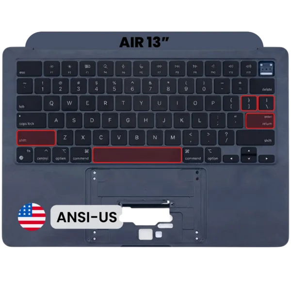 Top Case com Teclado ANSI US para Portátil MacBook Air 13″ A2681 (2022) — Original OEM, Midnight