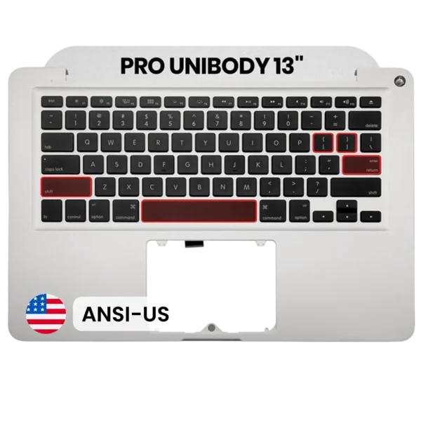 Top Case com Teclado ANSI US para Portátil MacBook Pro 13″ A1278 (2011) — OEM Usado Grade A