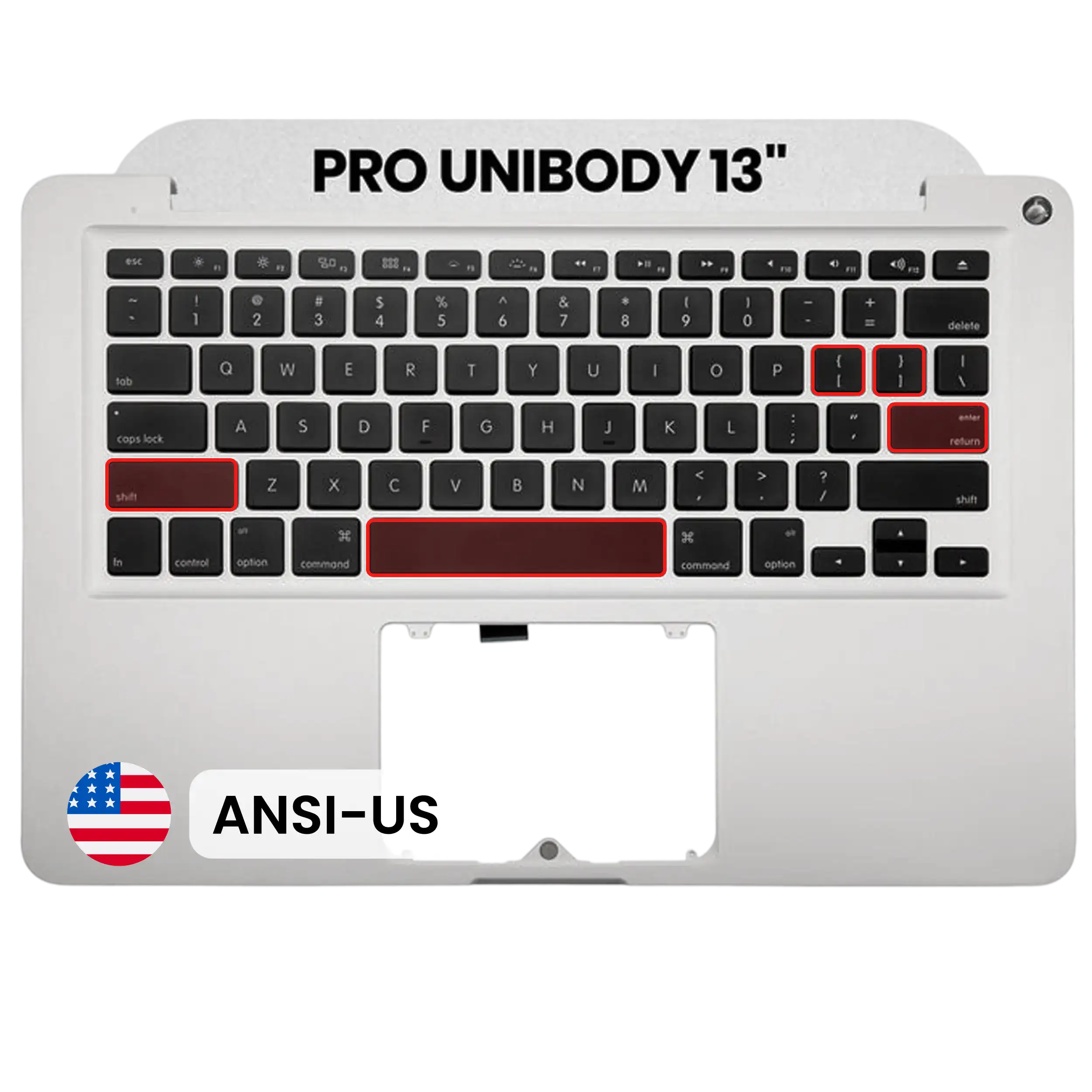 Top Case com Teclado ANSI US para Portátil MacBook Pro 13″ A1278 (2011) — OEM Usado Grade A