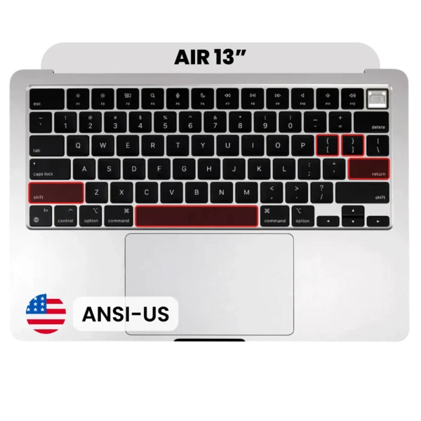 Top Case com Teclado ANSI US para Portátil MacBook Air 13" A3240 (2025) — OEM Novo, Prateado