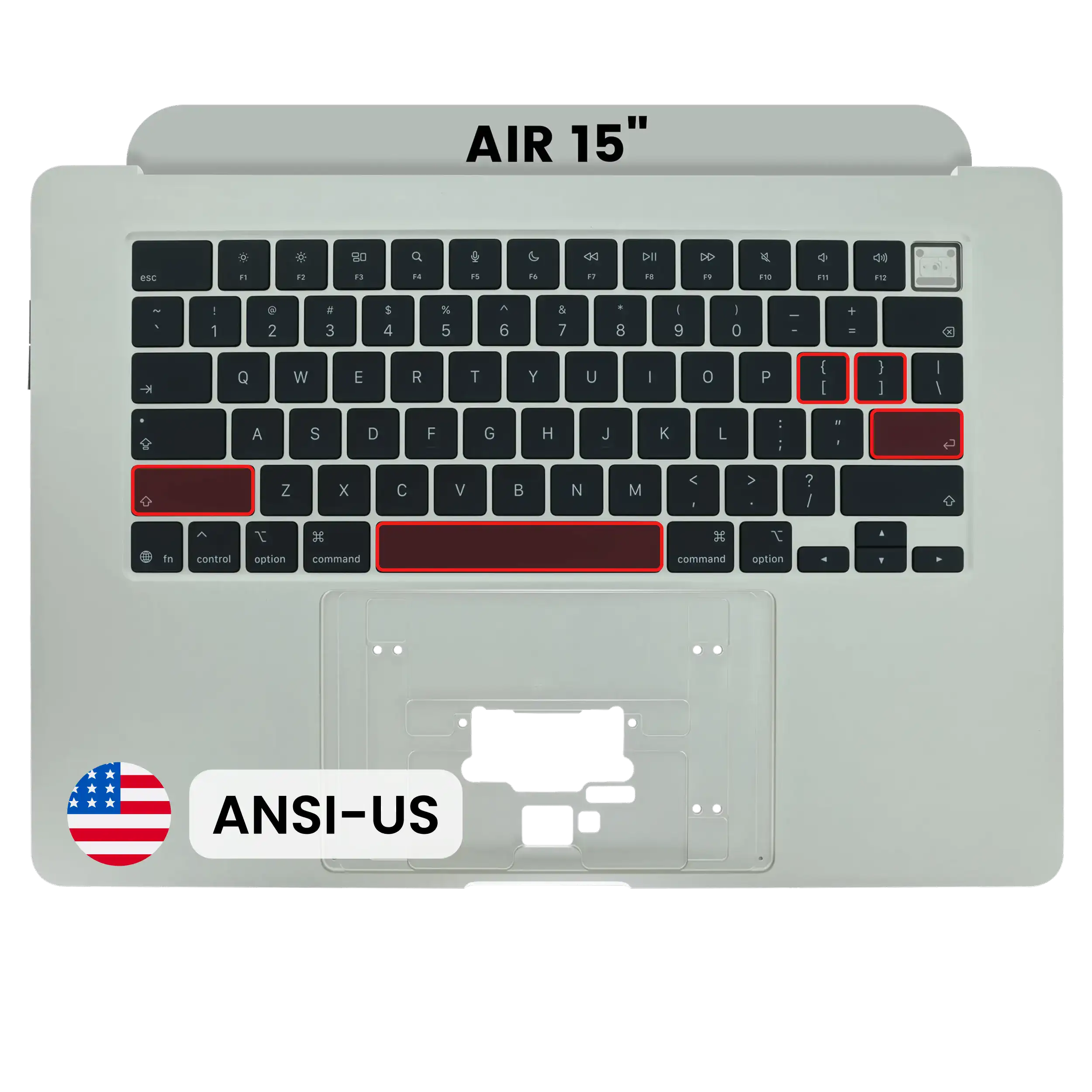 Top Case com Teclado ANSI US para MacBook Air 15″ A3448 (2026) — OEM Original, Starlight