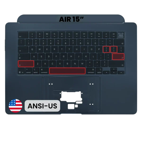 Top Case com Teclado ANSI US para MacBook Air 15″ A3448 (2026) — OEM Original, Midnight