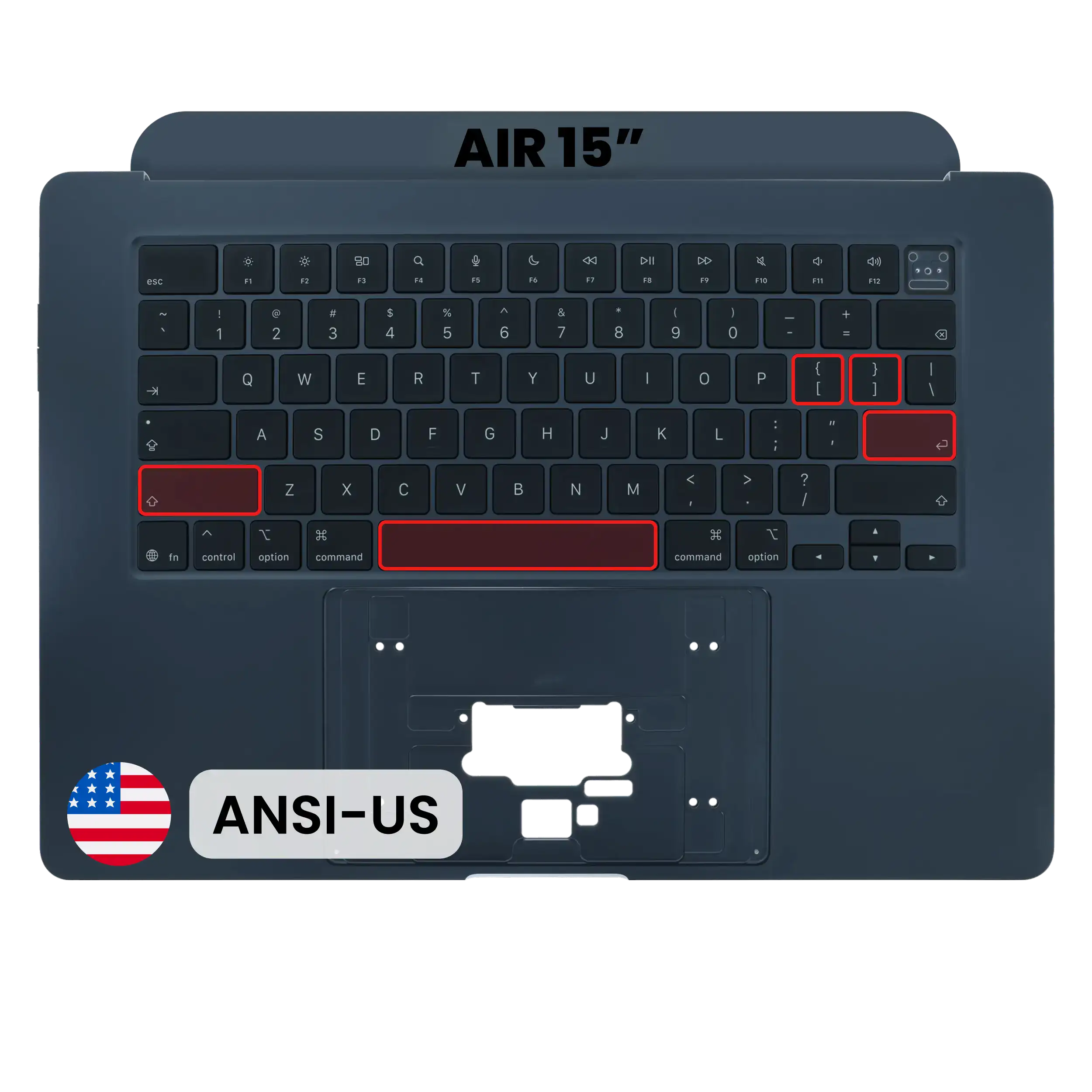 Top Case com Teclado ANSI US para MacBook Air 15″ A3448 (2026) — OEM Original, Midnight