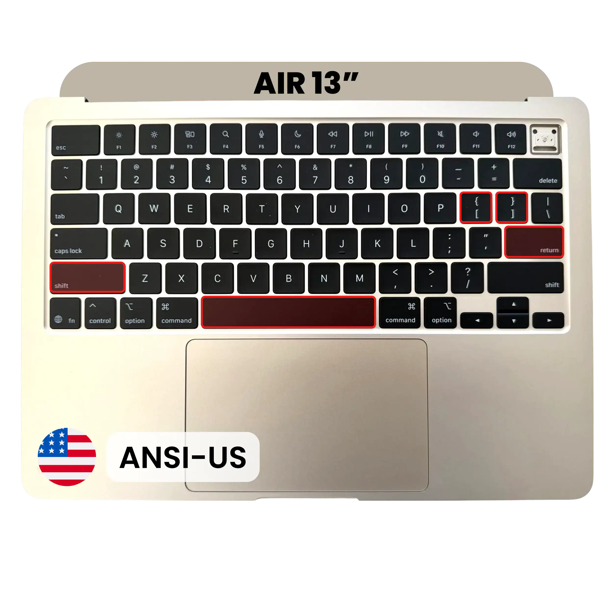 Top Case com Teclado ANSI US para MacBook Air 13″ A3240 (2025) — OEM Original, Starlight - Image 2