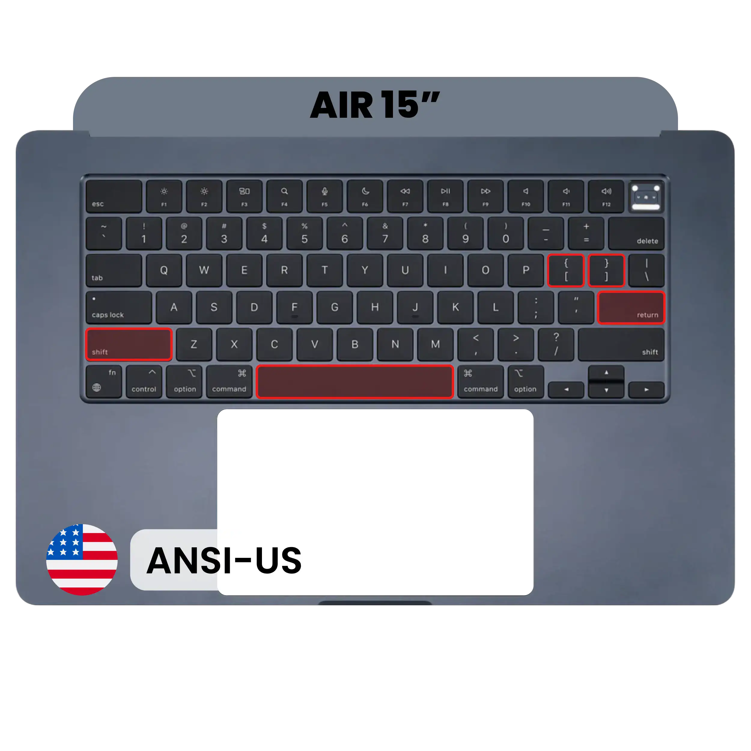 Top Case com Teclado ANSI US para MacBook Air 15" A2941 (2023) — Midnight, OEM Original - Image 2