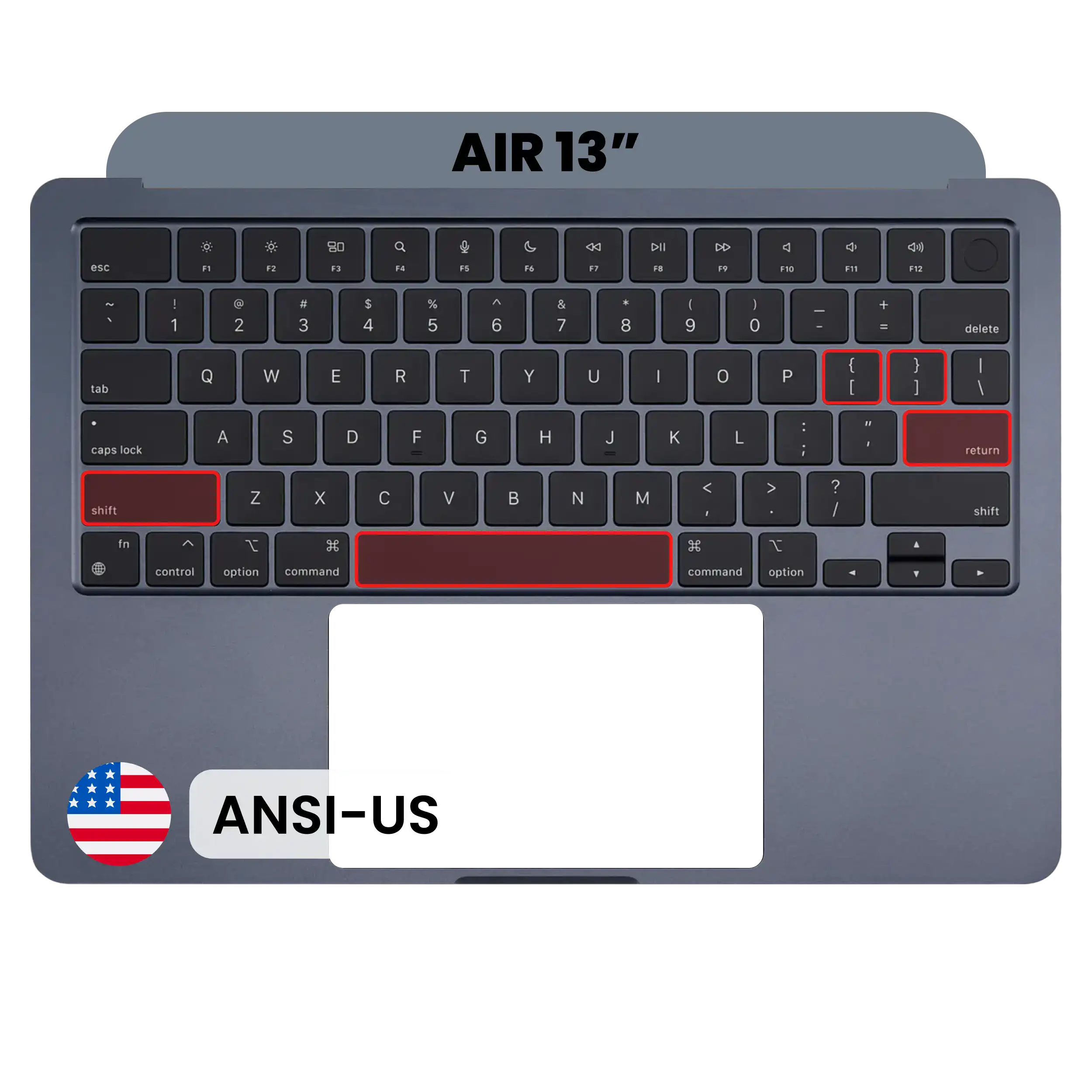 Top Case com Teclado ANSI US para Portátil MacBook Air 13″ A2681 (2022) — Original OEM, Midnight - Image 2