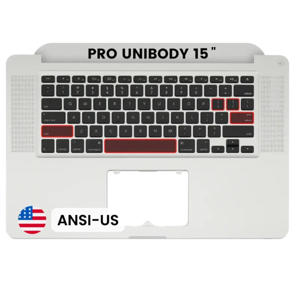 Top Case com Teclado ANSI US para MacBook Pro 15" A1286 (2010–2012) | OEM Novo