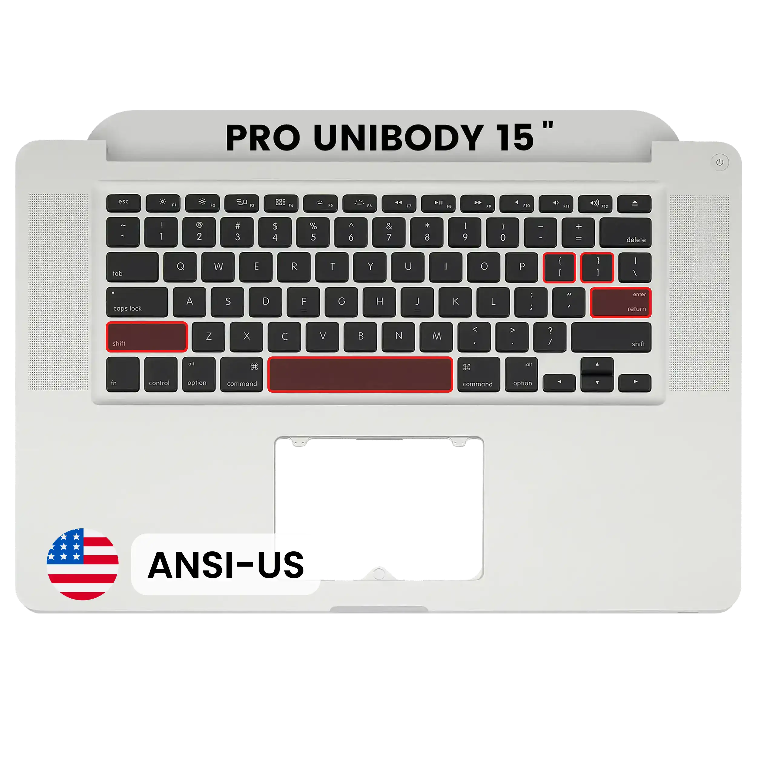 Top Case com Teclado ANSI US para MacBook Pro 15" A1286 (2010–2012) | OEM Novo