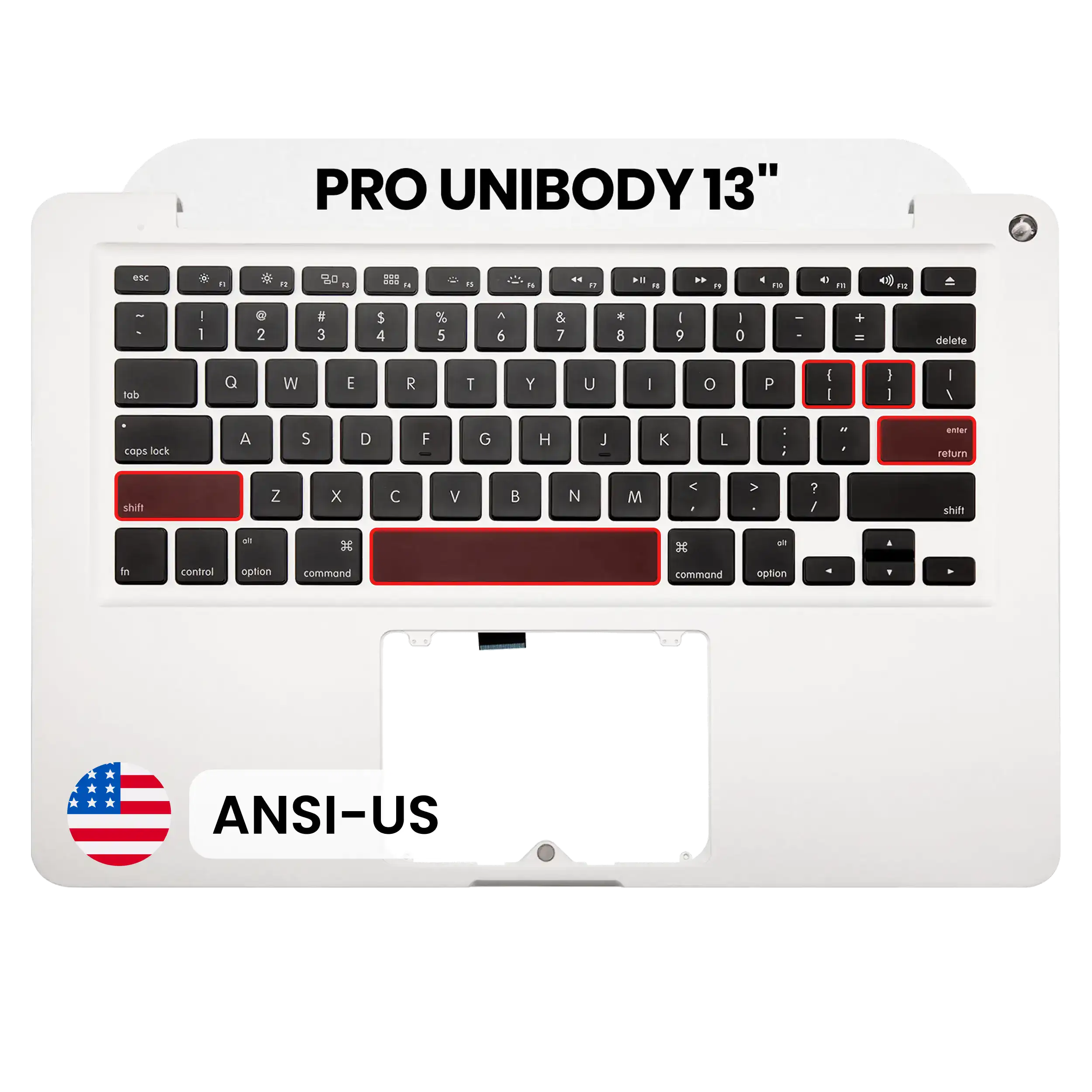 Top Case com Teclado ANSI US para Apple MacBook Unibody 13″ A1278 (Late 2011 / Mid 2012)