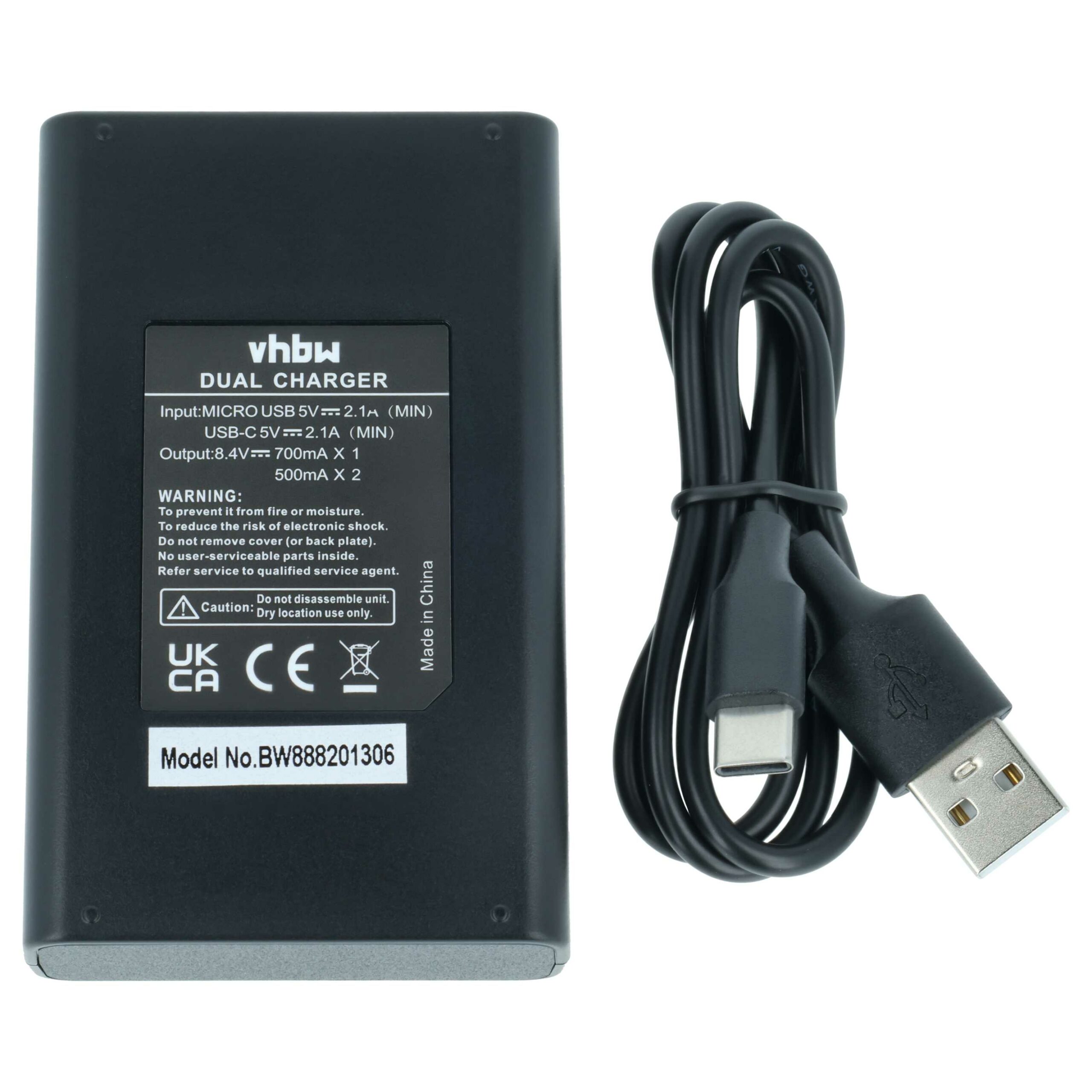 Carregador de Baterias USB-C vhbw para Leica e Panasonic Lumix com Cabo - Image 4