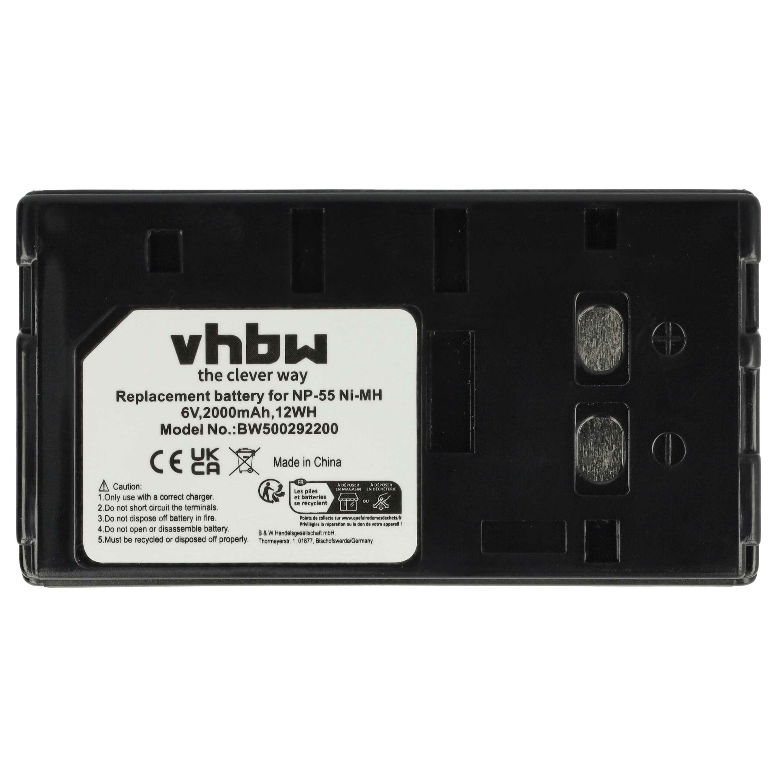 Bateria vhbw 2x para câmara Sony / JVC BN-V65U / NP-55 - 2000 mAh 6 V NiMH - Image 3