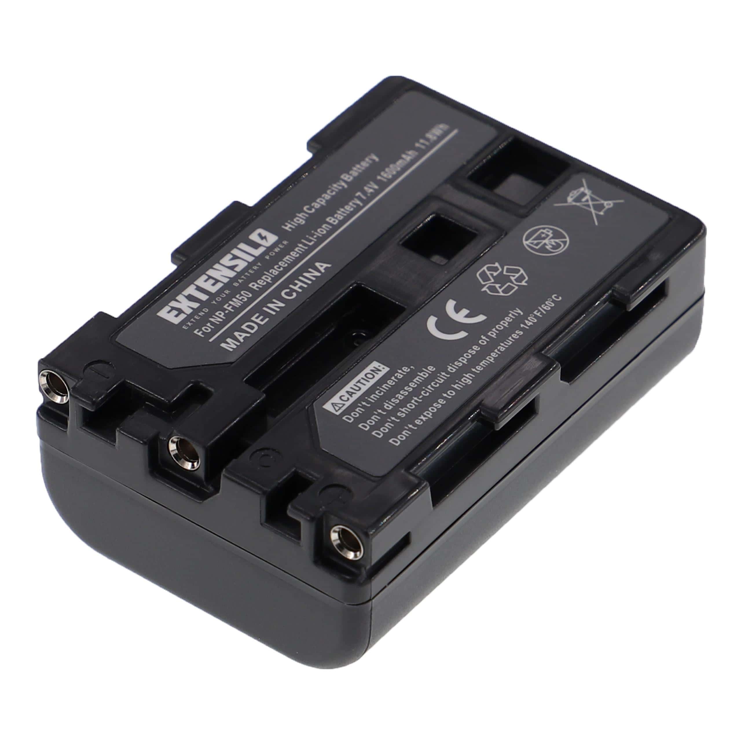 3x Bateria EXTENSILO para Sony NP-FM55H, NP-FM91, NP-FM70, NP-FM50, NP-FM30 - 1600mAh, 7.4V - Image 3