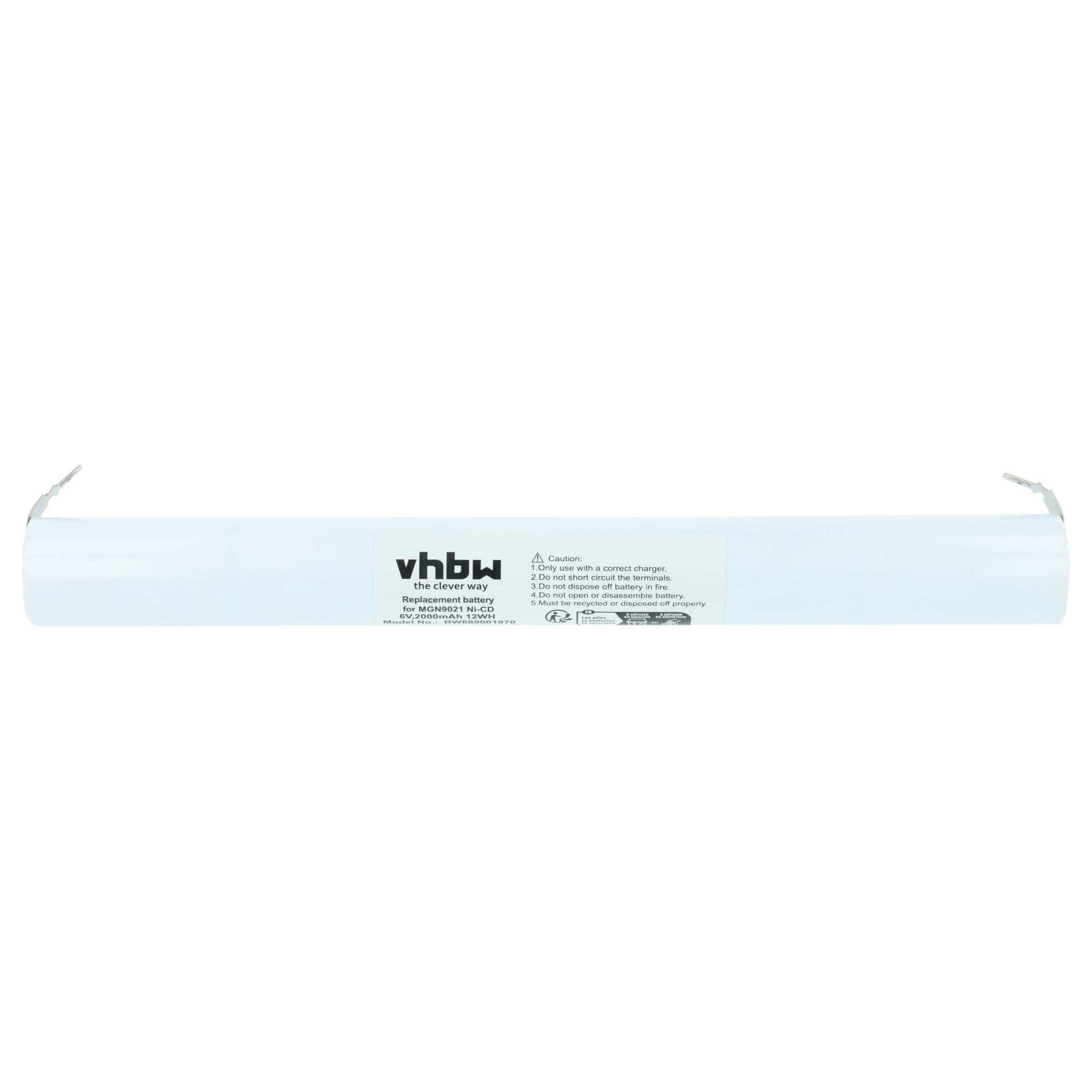 Bateria vhbw para Iluminação de Emergência Beghelli (6V, 2000 mAh, NiCd) - Image 3
