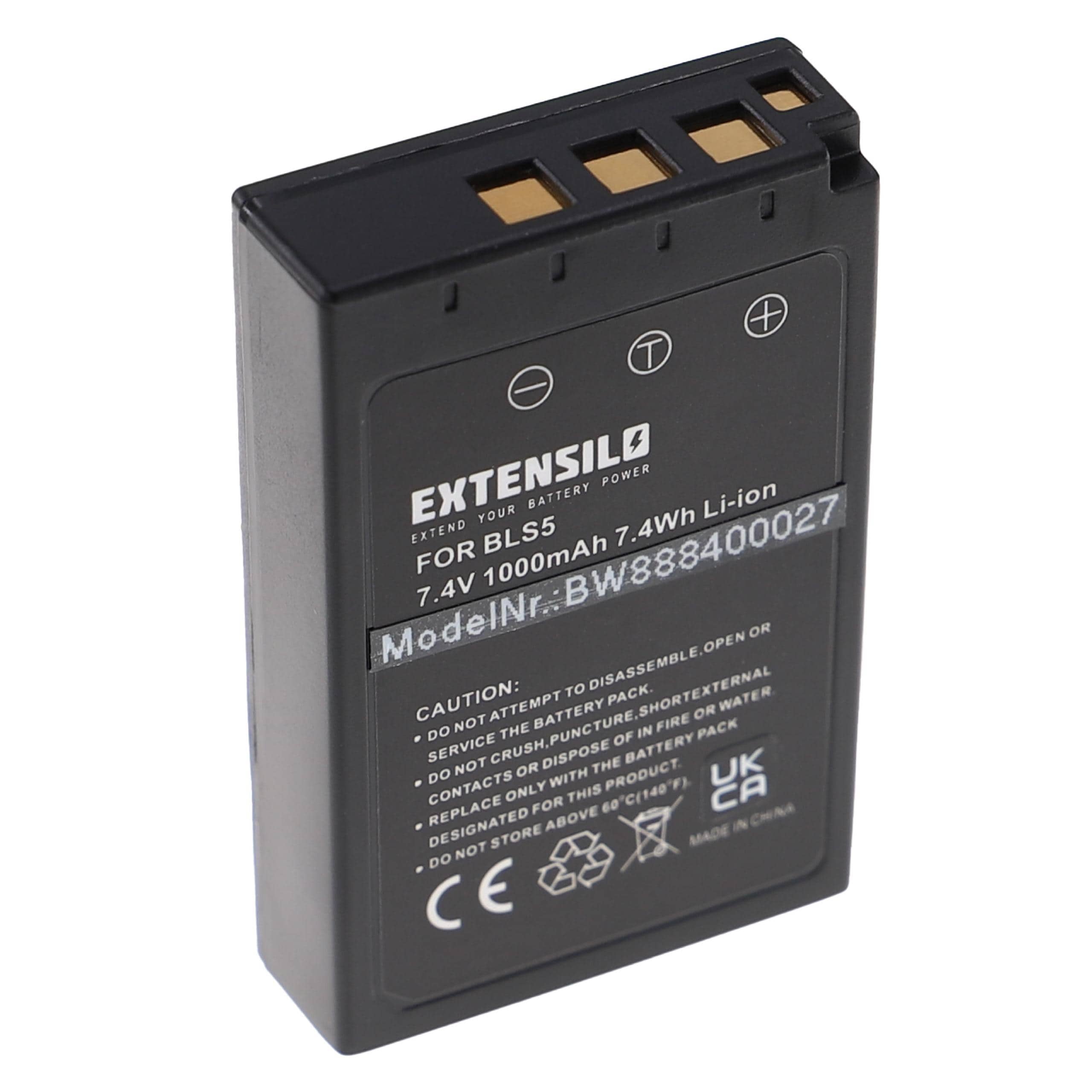 3x Baterias EXTENSILO para Olympus PS-BLS5, BLS-50 1000mAh - Image 3