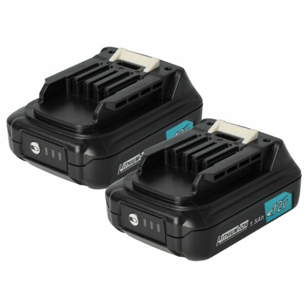 2x Baterias vhbw para Ferramentas Makita 197396-9 / BL1015 - 1500 mAh, 12 V, Li-Ion