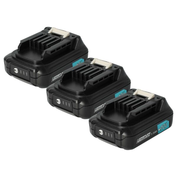 3x Baterias vhbw para Ferramentas Makita (1500 mAh, 12 V, Li-Ion)