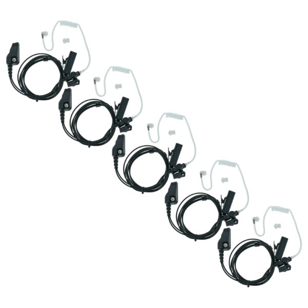 5x Auricular de Segurança vhbw com Microfone PTT para Kenwood TK-2140E e Rádios