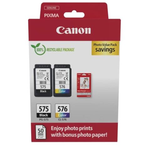 Pack 2 Cartuchos Canon PG-575 / CL-576 Preto e Tricolor Original - 5438C004