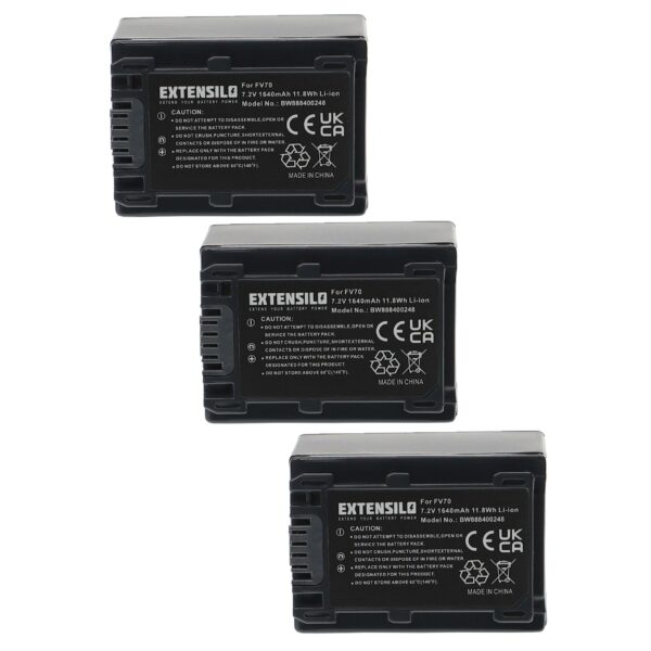 Bateria EXTENSILO 3x para Sony NP-FV50, NP-FV70, NP-FV100 1640mAh