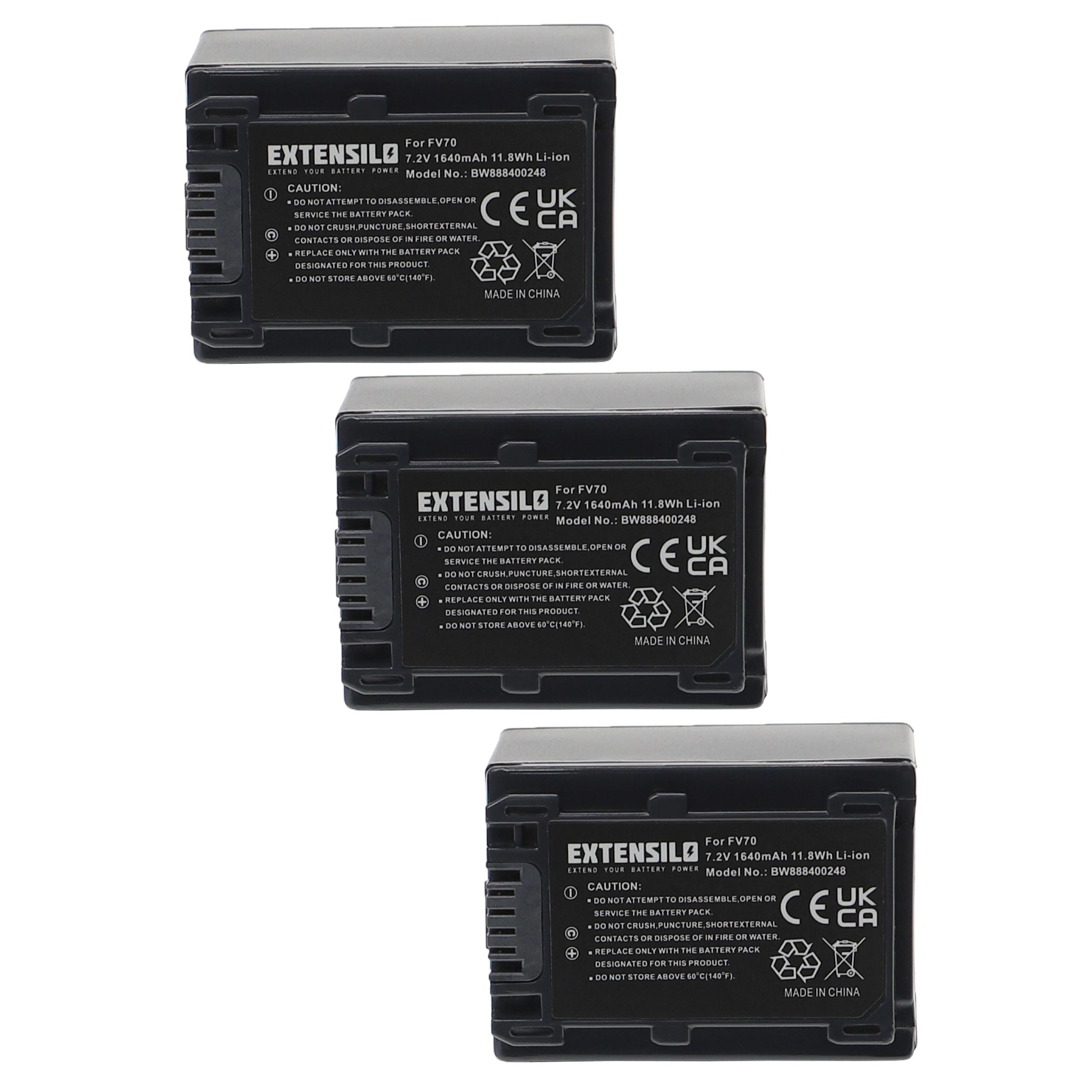 Bateria EXTENSILO 3x para Sony NP-FV50, NP-FV70, NP-FV100 1640mAh