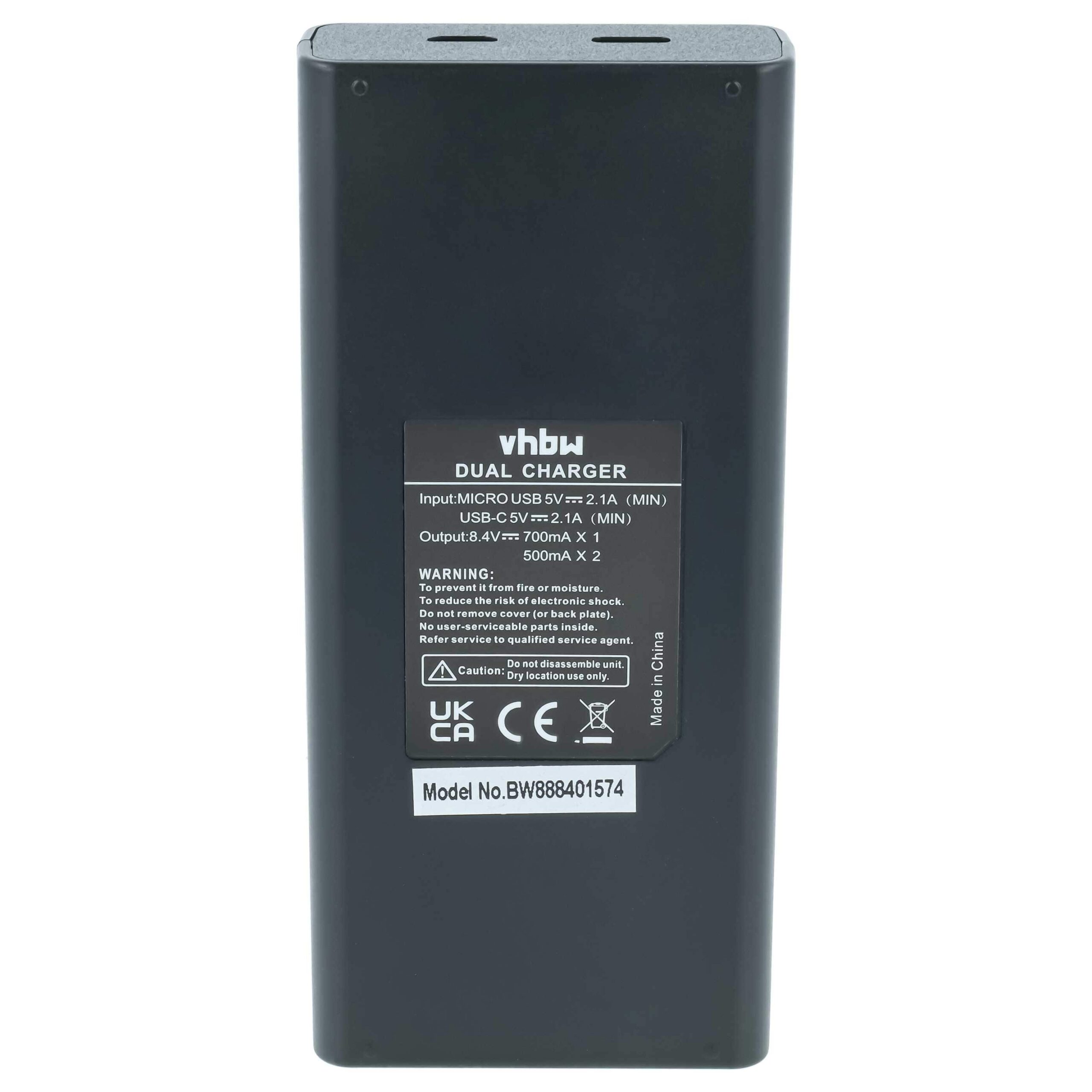 Carregador de Bateria Duplo USB-C vhbw para Câmara Sony BC-VM10 - Image 3