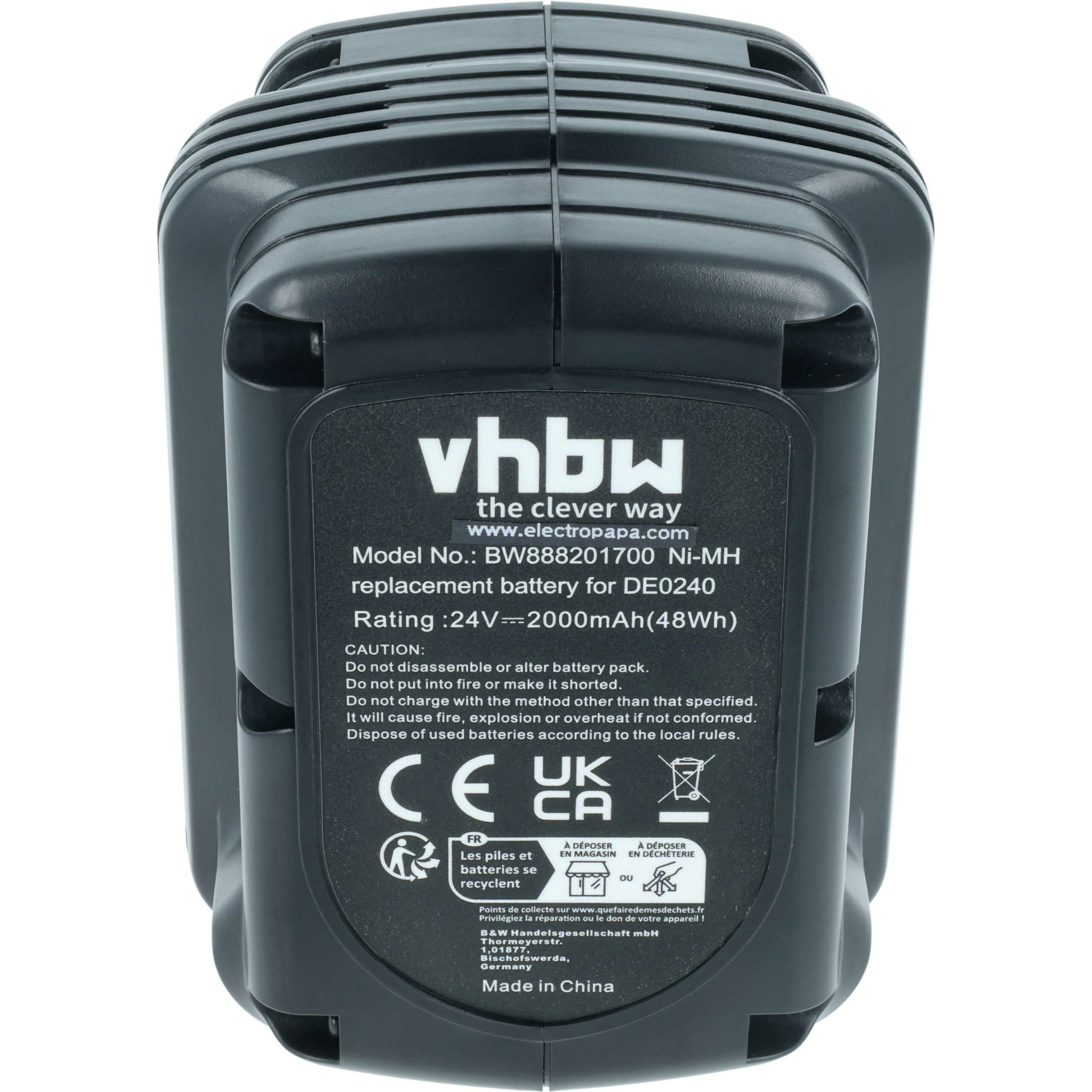 2x Baterias vhbw NiMH 2000 mAh 24 V para Dewalt DC222, DW004, DW005 - Image 3