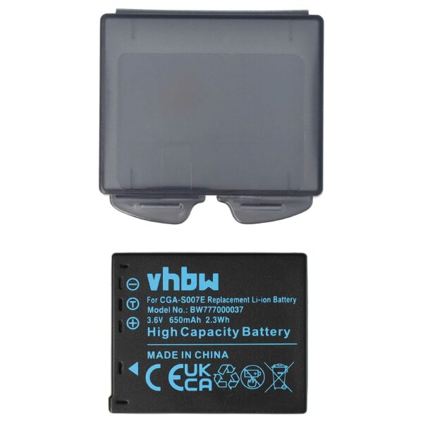 Bateria vhbw para Panasonic Lumix DMC-TZ1, TZ2, TZ3, TZ4, TZ5 - 650mAh