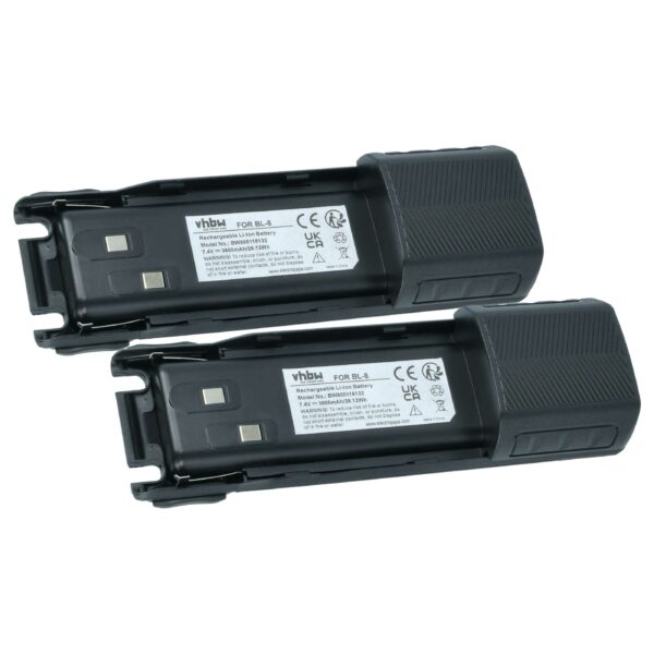 Pack de 2 baterias vhbw para rádios Baofeng UV-82 e compatíveis, substitui BL-8 – 3800 mAh, 7,4 V Li-Ion