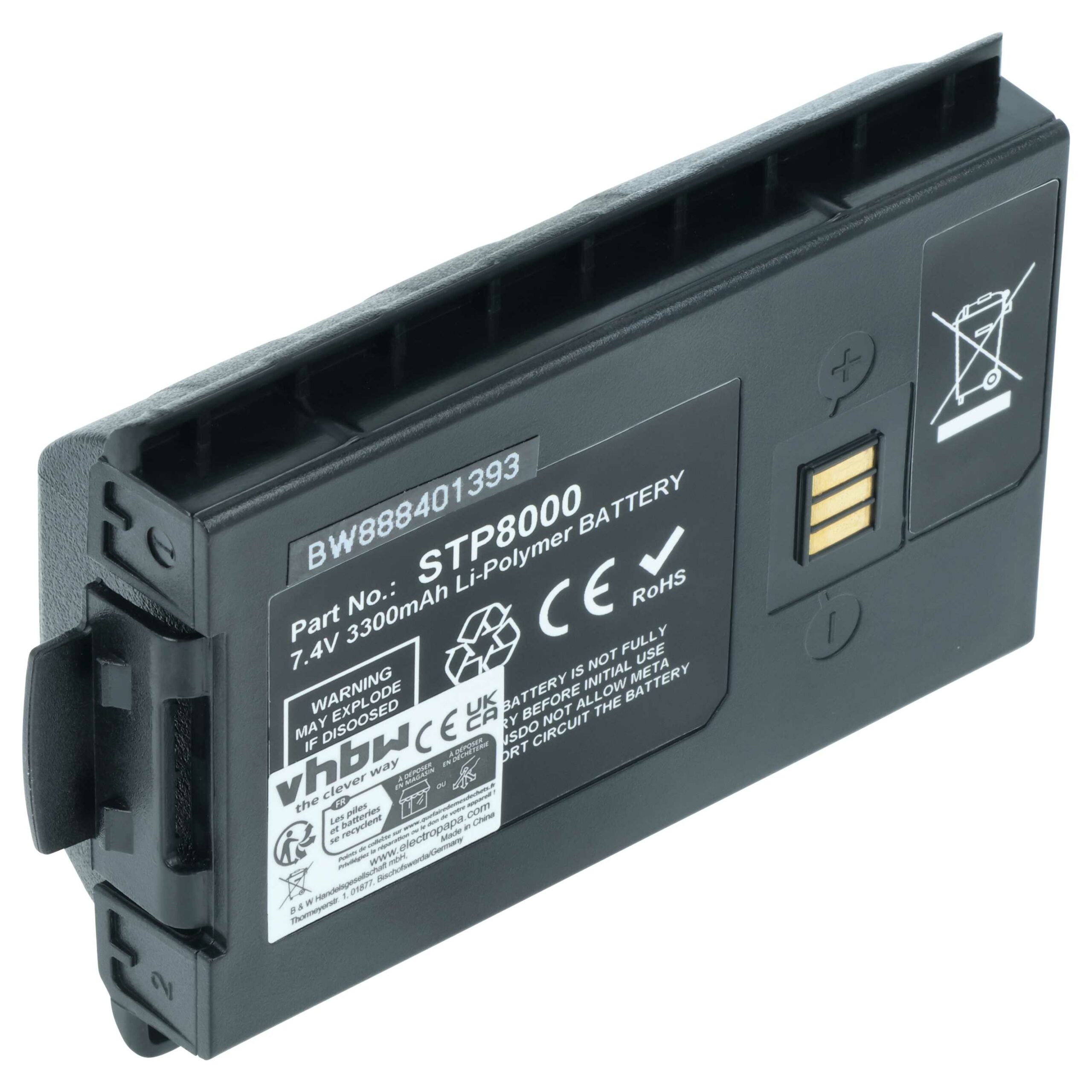 Bateria vhbw para rádio Sepura SC20, SC21, STP8000, STP9000 - 3300 mAh 7.4 V