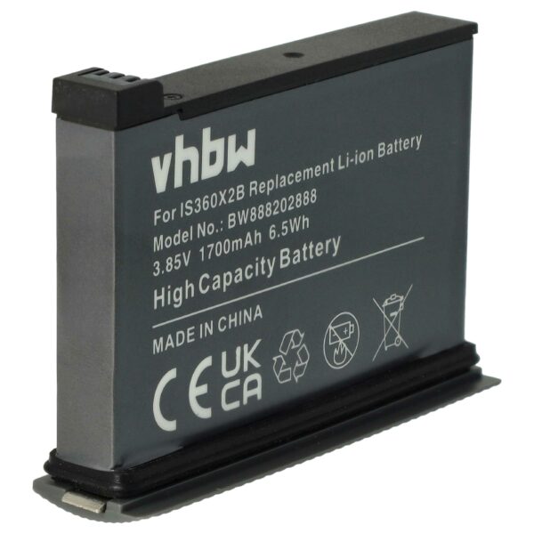 Bateria vhbw para Insta360 One X2 (1700mAh, 3.85V, Li-Ion)