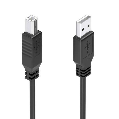 Cabo USB 2.0 com Amplificador (Repetidor) Tipo A para Tipo B, 10 metros, Preto