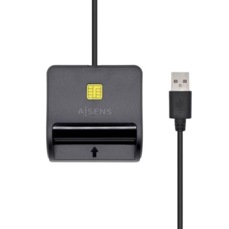 Leitor de Cartões Externo AISENS ASCR-SN01-BK - USB 2.0 · DNI · Preto